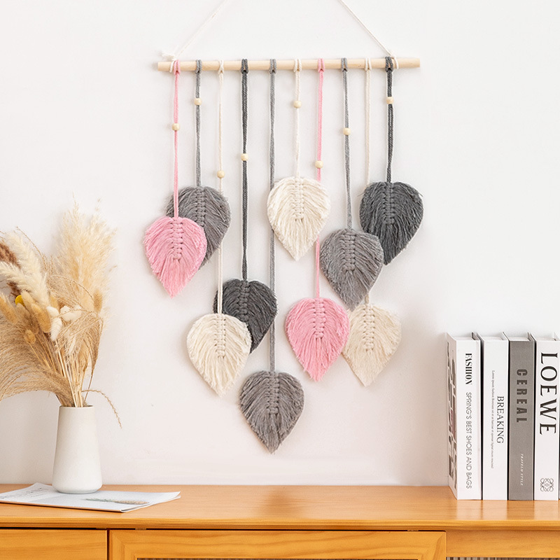 Artificial Woven Cotton Rope Tapestry, Tassel Home Wall Hanging Decoration