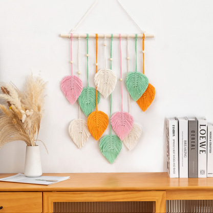 Artificial Woven Cotton Rope Tapestry, Tassel Home Wall Hanging Decoration