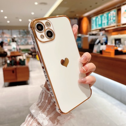 Electroplating side, heart shape mobile phone case