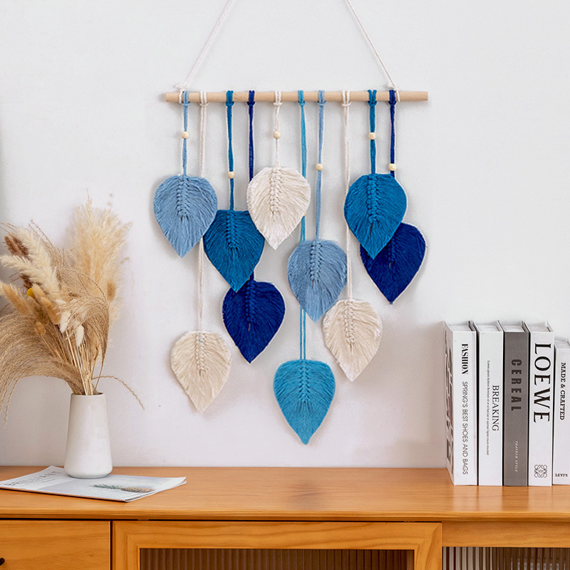Artificial Woven Cotton Rope Tapestry, Tassel Home Wall Hanging Decoration
