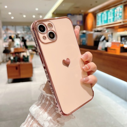 Electroplating side, heart shape mobile phone case