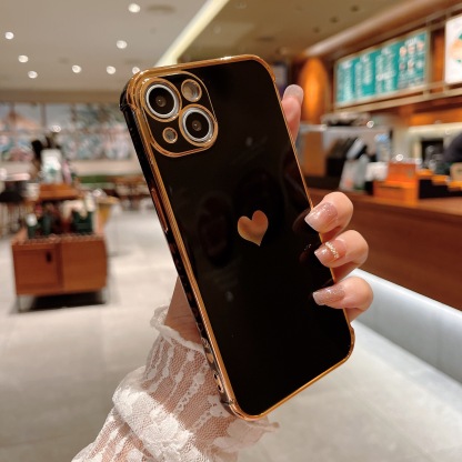 Electroplating side, heart shape mobile phone case
