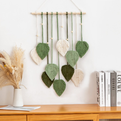 Artificial Woven Cotton Rope Tapestry, Tassel Home Wall Hanging Decoration