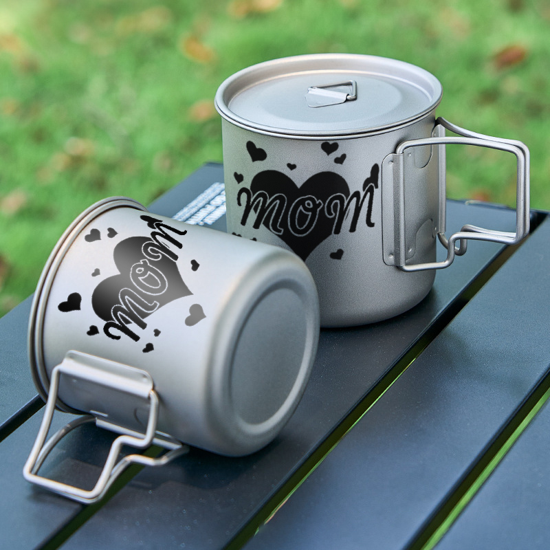 Pure titanium water cup single-layer folding titanium cup office tea coffee cup titanium alloy outdoor portable camping Mug