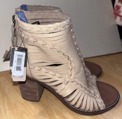 Fish mouth braided thick heel sandals women's sandals