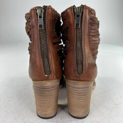 Fish mouth braided thick heel sandals women's sandals