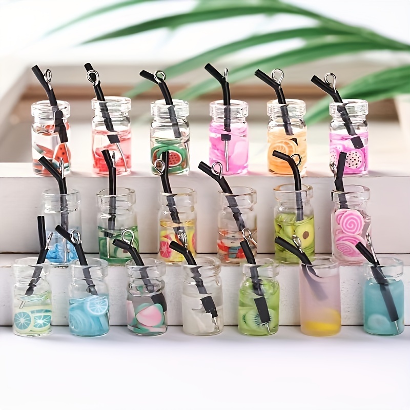 30pcs Vibrant 3D Resin Drop Charms - Colorful Imitation Pearl and Fruit Juice Designs for DIY Keychain, Phone Case, and Jewelry Making Projects - Perfect for Crafting and Accessorizing