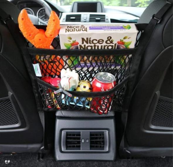 Car seat storage net, car storage bag（Coarse mesh three layers 4 sides elastic）