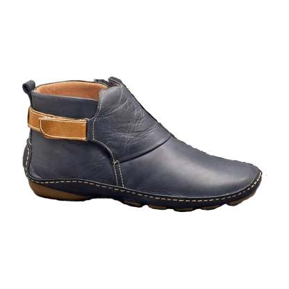Pointed Toe Casual Women's Leather Boots Sleeve Fashion Boots Thick Warm Fashion Low Heel Women's Shoes