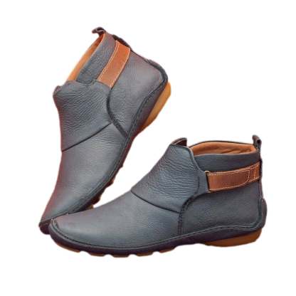 Pointed Toe Casual Women's Leather Boots Sleeve Fashion Boots Thick Warm Fashion Low Heel Women's Shoes