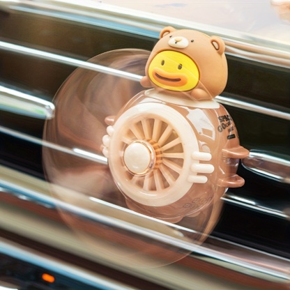 Cute Pilot Duck Car Air Freshener, Car Diffuser Rotating Propeller Cartoon Car Air Vent Fan Creative Car Perfume Decoration For Cars Air Vent