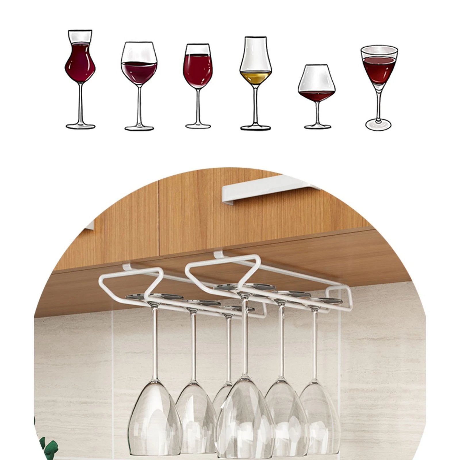 🔥Hot Sale🔥Under Cabinet Wine Glass Holder