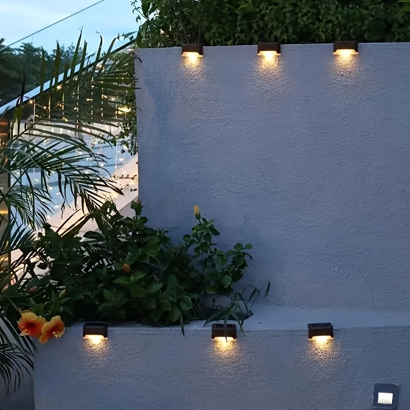 Solar Outdoor Garden Lights - Durable Plastic, Energy-Efficient LED, Adjustable Angle, Ideal for Staircases, Decks, Pathways & Fences - Perfect for Home & Garden Decor, Garden Pathway Lighting | Modern Outdoor Lighting | Solar Powered Lights, Outdoor Ligh