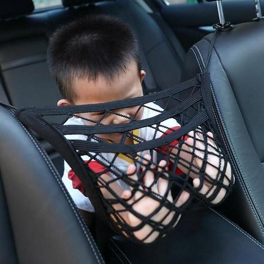 Car seat storage net, car storage bag（Coarse mesh three layers 4 sides elastic）