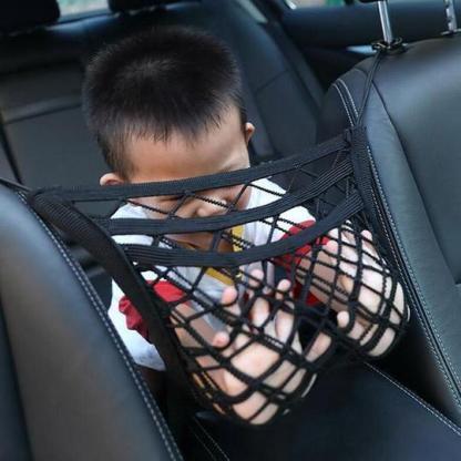 Car seat storage net, car storage bag（Coarse mesh three layers 4 sides elastic）
