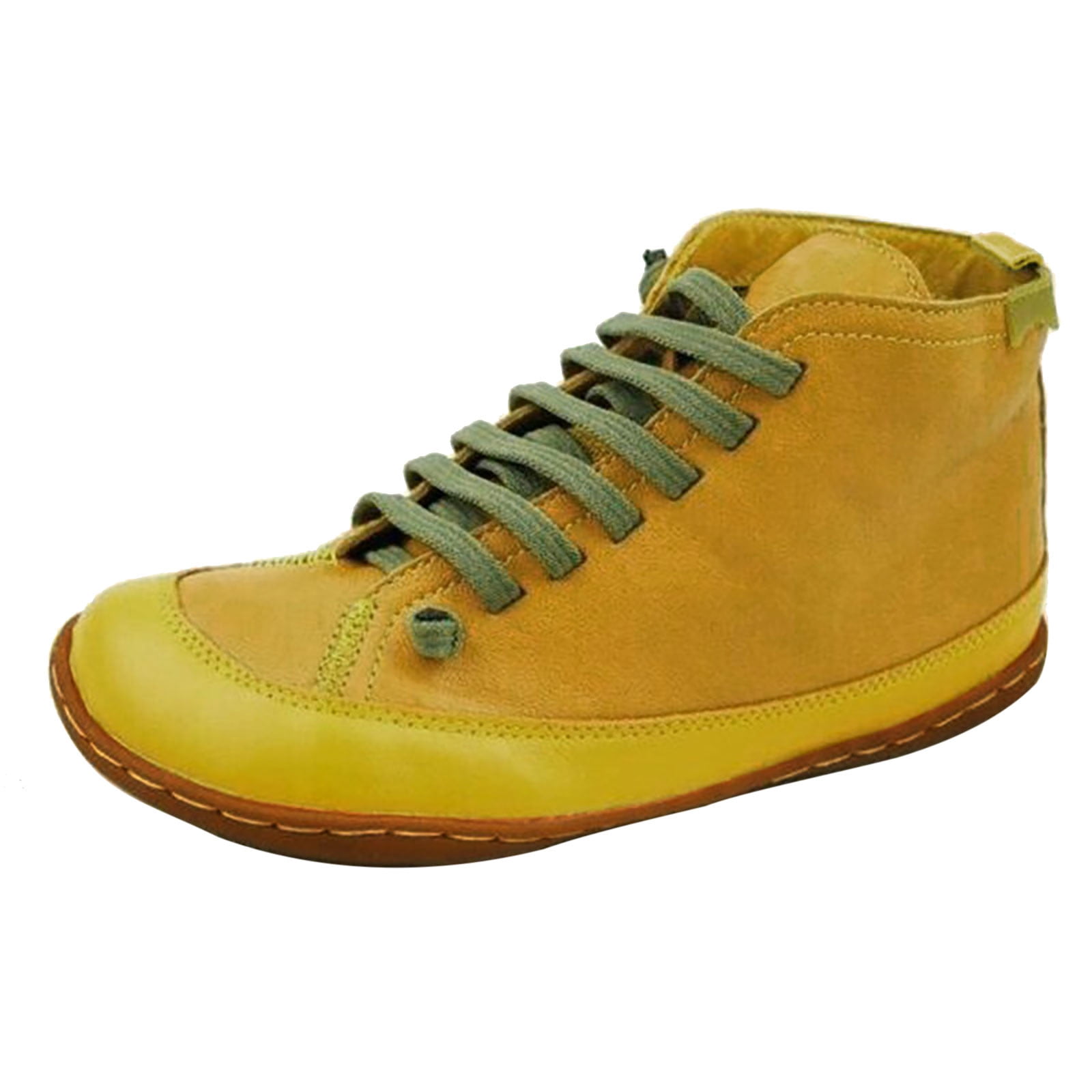 Women's Low-heeled Ankle Boots-Walking Shoes Women Winter Christmas Leather Boots for Women Warm Snow Vintage Womens Boots Clearance