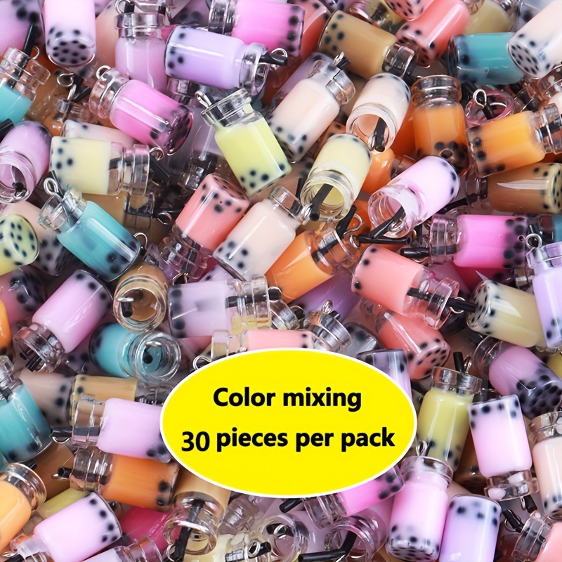 30pcs Vibrant 3D Resin Drop Charms - Colorful Imitation Pearl and Fruit Juice Designs for DIY Keychain, Phone Case, and Jewelry Making Projects - Perfect for Crafting and Accessorizing