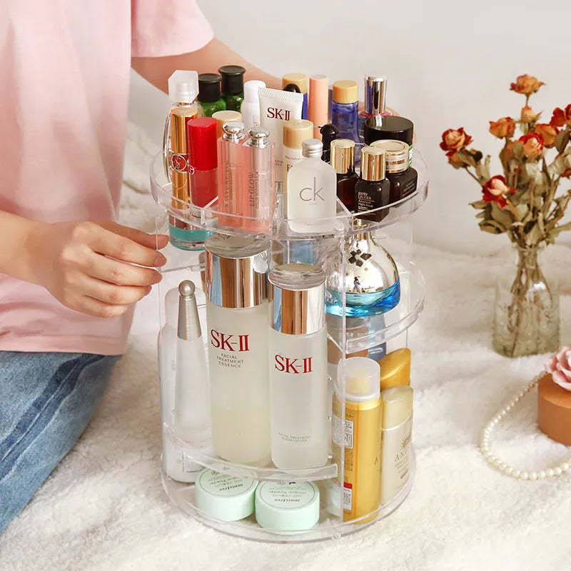 360° Rotating Shelf | Adjustable Cosmetic Organizer