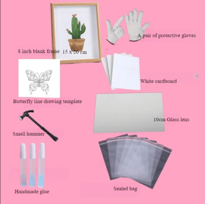 Creative handmade DIY - 🦋Butterfly Broken Mirror Photo Frame