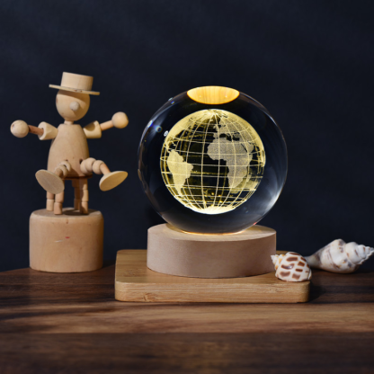 Solar System Milky Way Moon 3D laser Crystal Ball Lamp