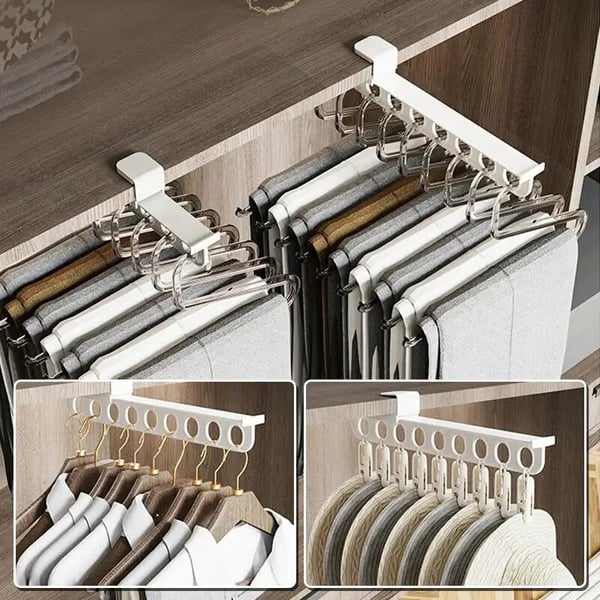🔥Hot sale🔥Intelligent pull-out slide trouser rack