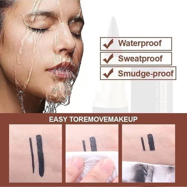 🎉Natural Black Long Wear Gel Eyeliner Cream, Waterproof, Natural formula, safe and harmless, Mild & Easy To Remove