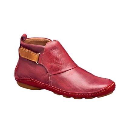 Pointed Toe Casual Women's Leather Boots Sleeve Fashion Boots Thick Warm Fashion Low Heel Women's Shoes