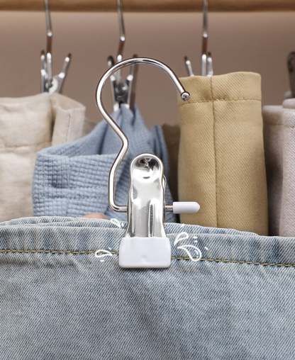 Hot Sale 49% OFF-Anti-rust Clip Space-saving Clothespin Hat Pants Storage Hanging Travel Hook