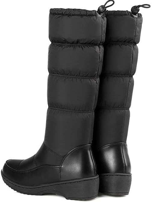 Women Snow Boots Fur Lined Winter Outdoor Anti Slip Shoes Fashion Elastic Platform Warm Waterproof Mid Boot