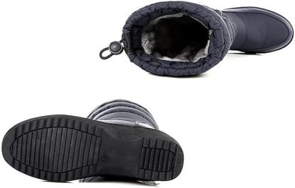 Women Snow Boots Fur Lined Winter Outdoor Anti Slip Shoes Fashion Elastic Platform Warm Waterproof Mid Boot
