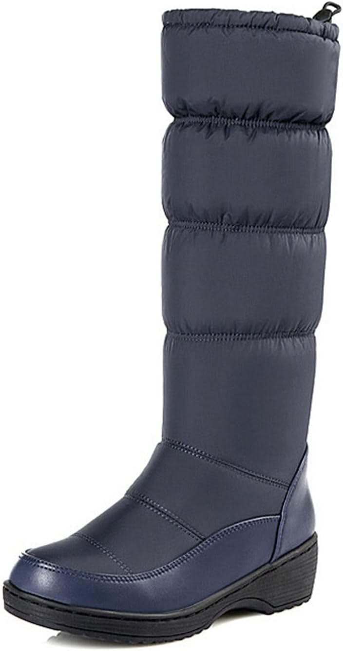 Women Snow Boots Fur Lined Winter Outdoor Anti Slip Shoes Fashion Elastic Platform Warm Waterproof Mid Boot