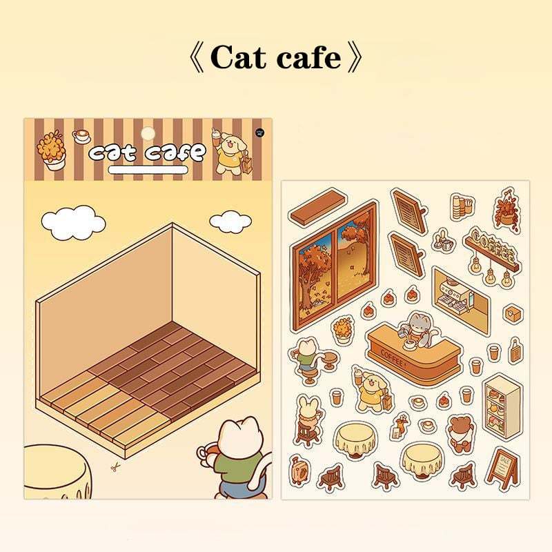 ✨DIY 3D House Stickers 🎁Give away free A pair of tweezers