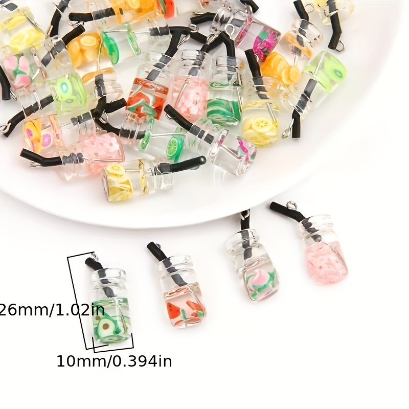 30pcs Vibrant 3D Resin Drop Charms - Colorful Imitation Pearl and Fruit Juice Designs for DIY Keychain, Phone Case, and Jewelry Making Projects - Perfect for Crafting and Accessorizing