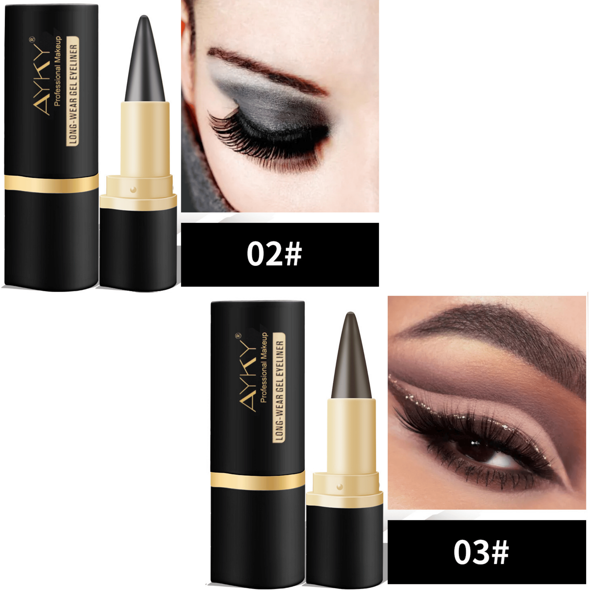 🎉Natural Black Long Wear Gel Eyeliner Cream, Waterproof, Natural formula, safe and harmless, Mild & Easy To Remove