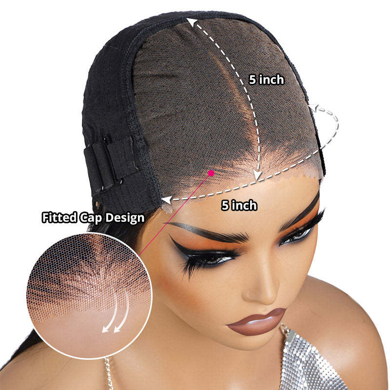 Invisible Knots Glueless Bob Wig Water Wave Human Hair Bob Wigs 5x5 HD Lace Closure Pre Cut Wigs