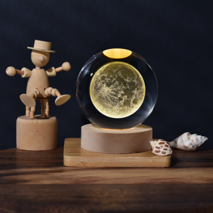 Solar System Milky Way Moon 3D laser Crystal Ball Lamp