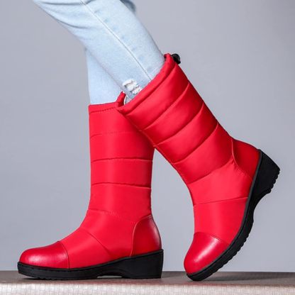 Womens Snow Boots Waterproof Winter Boots Anti-slip Fuzzy Fur Booties Winter Warm Outdoor Ankle Boots Ladies Walking Hiking Booties