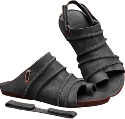 Women Clip Toe Orthopedic Sandals, Fish Thumb Bone Shoes with Arch Support, Leather Slingback Sandals for Pain Relief Bunion Symptoms