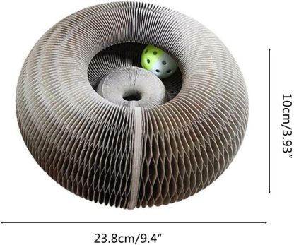 Cat Toys, Magic Organ Cat Scratching Board, Comes with a Toy Bell Ball Foldable Convenient Cat Scratcher Durable Recyclable Interactive Cat Toy