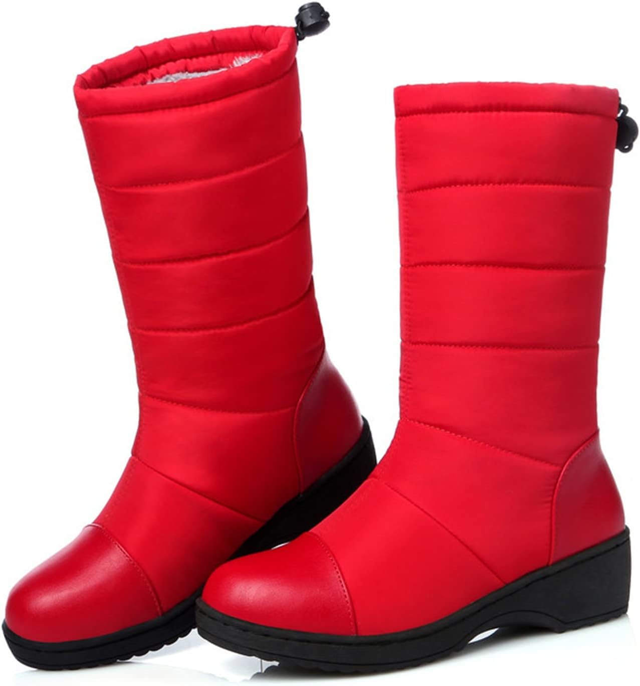Womens Snow Boots Waterproof Winter Boots Anti-slip Fuzzy Fur Booties Winter Warm Outdoor Ankle Boots Ladies Walking Hiking Booties