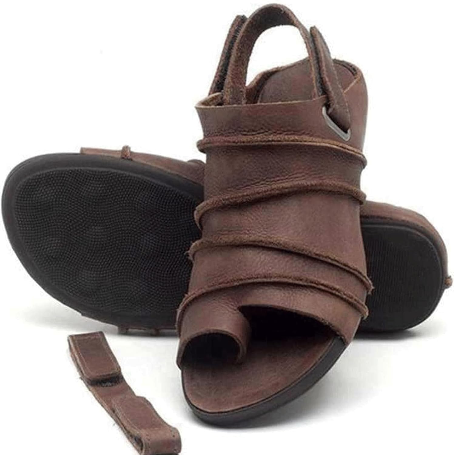 Women Clip Toe Orthopedic Sandals, Fish Thumb Bone Shoes with Arch Support, Leather Slingback Sandals for Pain Relief Bunion Symptoms