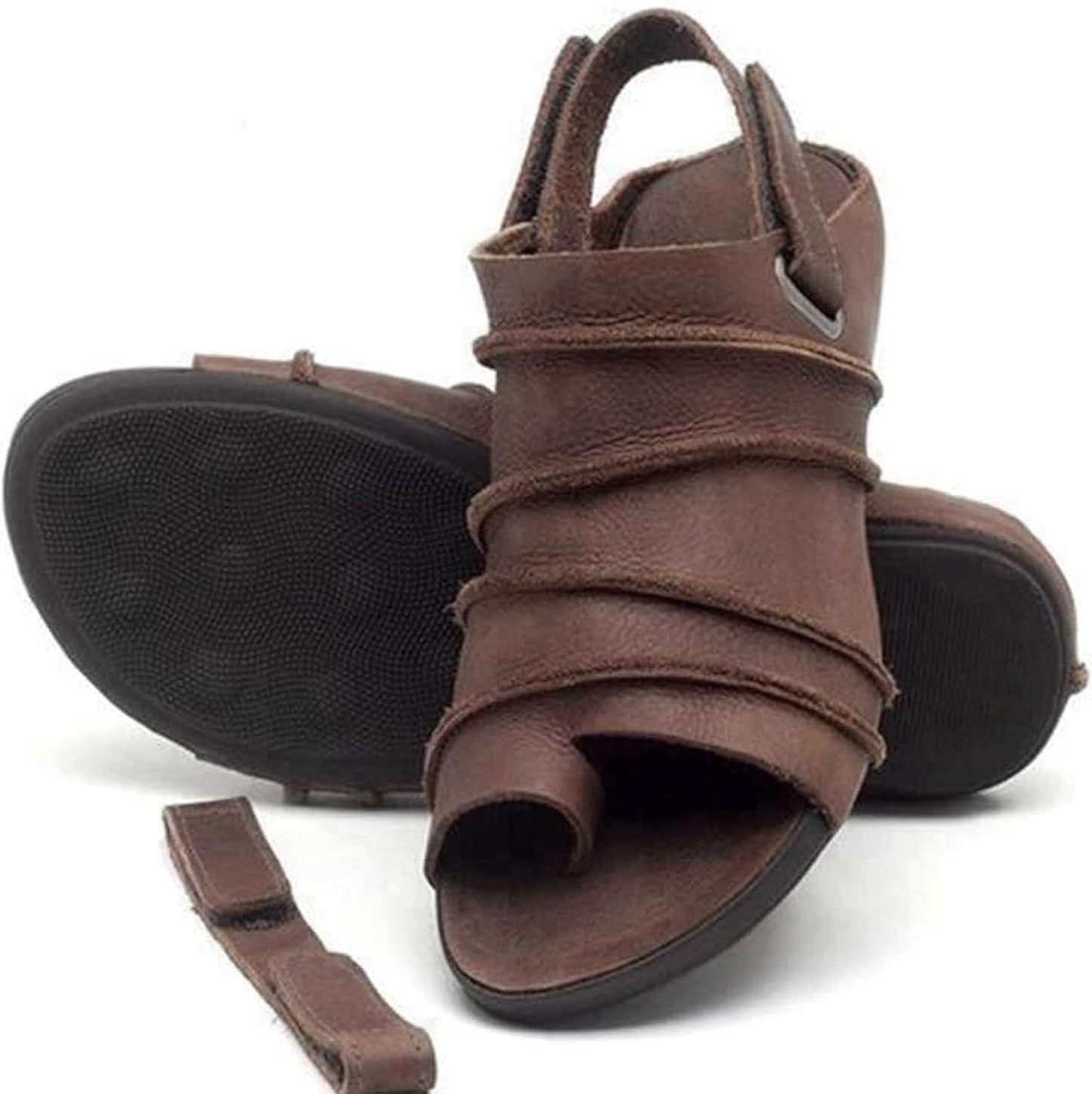 Women Clip Toe Orthopedic Sandals, Fish Thumb Bone Shoes with Arch Support, Leather Slingback Sandals for Pain Relief Bunion Symptoms