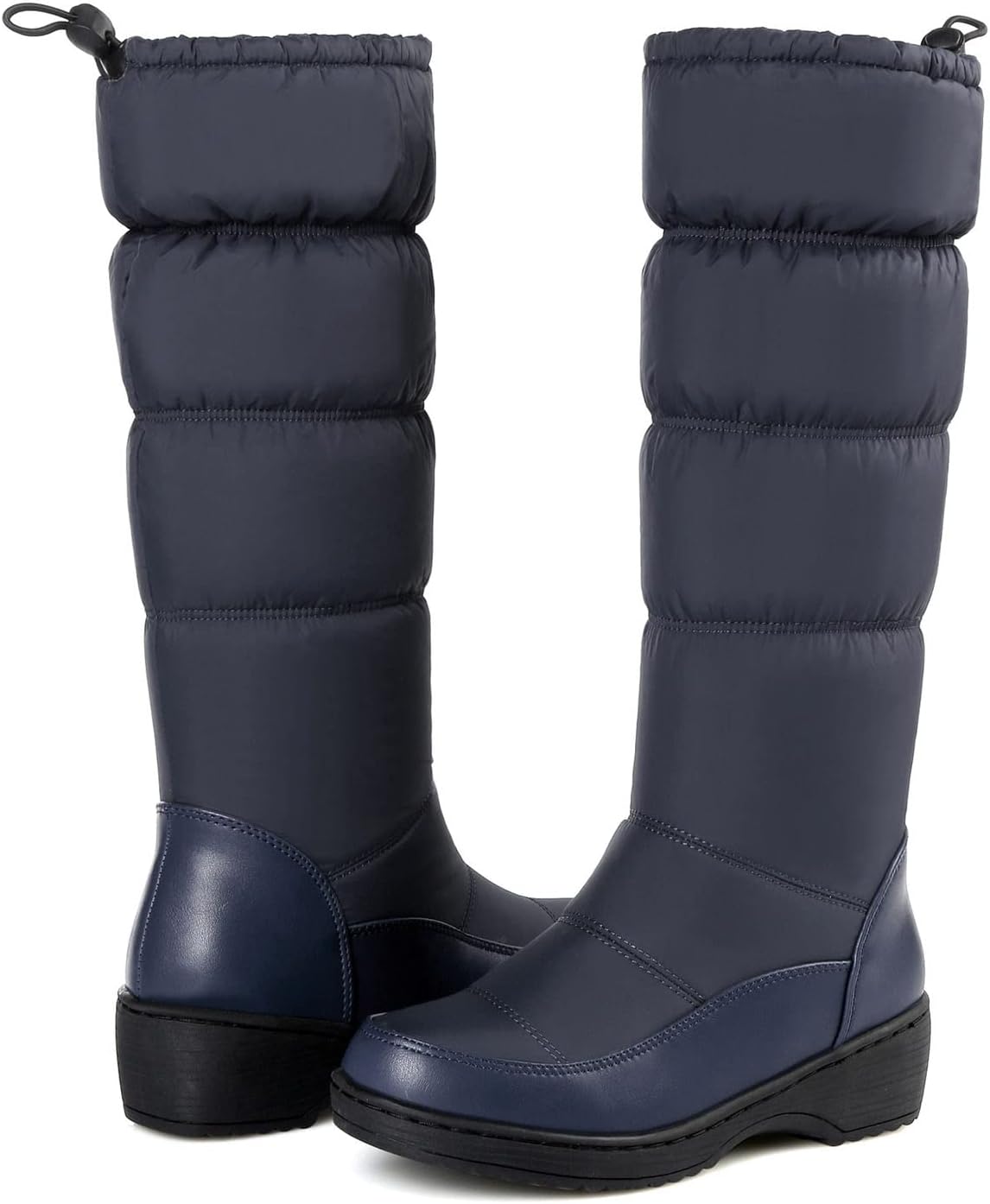 Women Snow Boots Fur Lined Winter Outdoor Anti Slip Shoes Fashion Elastic Platform Warm Waterproof Mid Boot