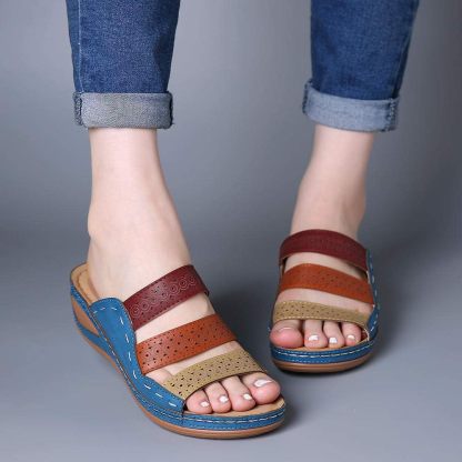 Women's Large Size Sandals, Mule, Wedge, Thick Sole, Large Size, Shoes, Sabot Sandals, Heels, 1.6 inches (4 cm), Open Toe, Beaches, Vacations, Hot Springs, Wide, Easy to Walk, Flip Flops