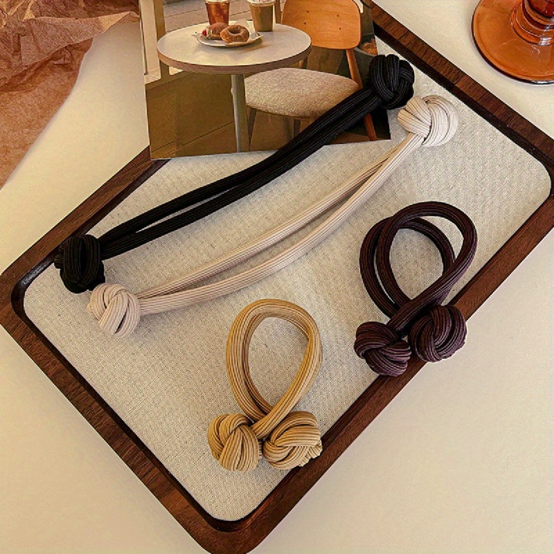 6pcs High Elasticity Knotted Hair Tie - Durable Solid Color Hair Rope for Women - Ponytail Holder and Hair Accessory