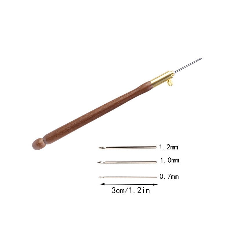 Beech French embroidery crochet hook for daily use at home, beaded handmade needle