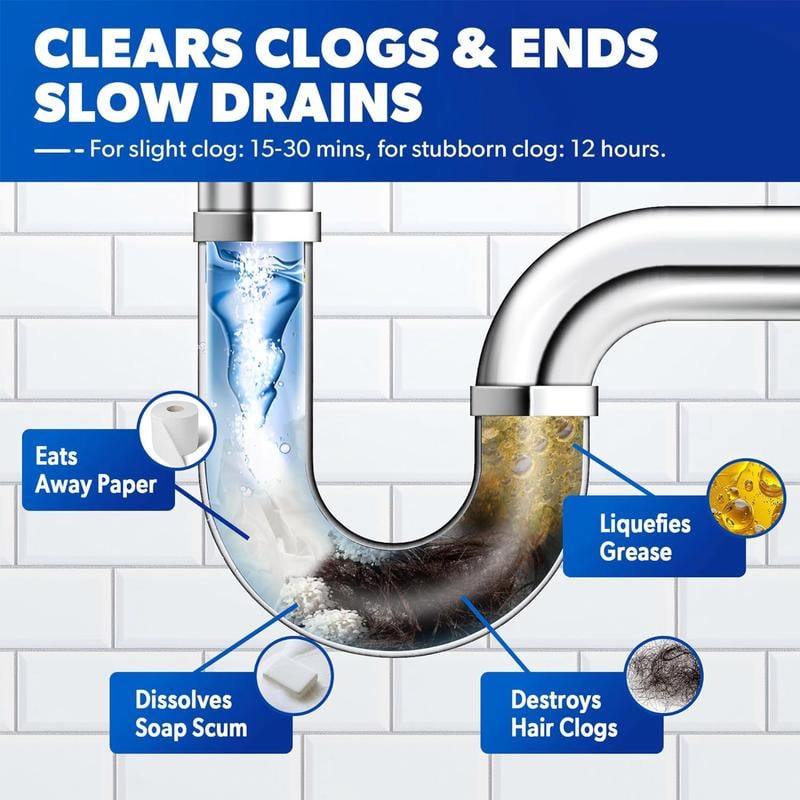 Liapu Powerful Pipe Dredging Agent for Kitchen and Toilet Pipelines - Dissolves 200+ Blockages and Kills 99% of Bacteria 2