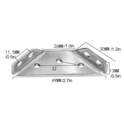 Triangular support made of stainless steel(With 7 screws)