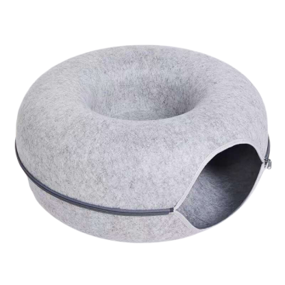 Felt Cat Donut Tunnel Bed