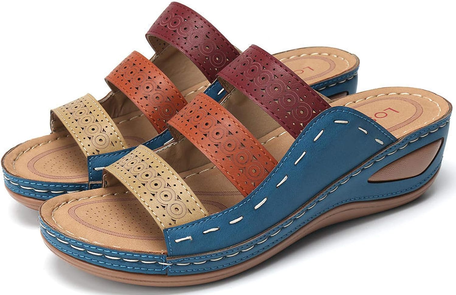Women's Large Size Sandals, Mule, Wedge, Thick Sole, Large Size, Shoes, Sabot Sandals, Heels, 1.6 inches (4 cm), Open Toe, Beaches, Vacations, Hot Springs, Wide, Easy to Walk, Flip Flops